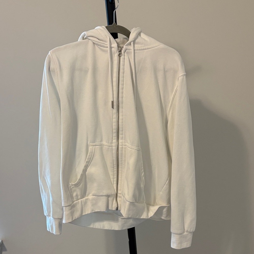 H&M white zip up hoodie